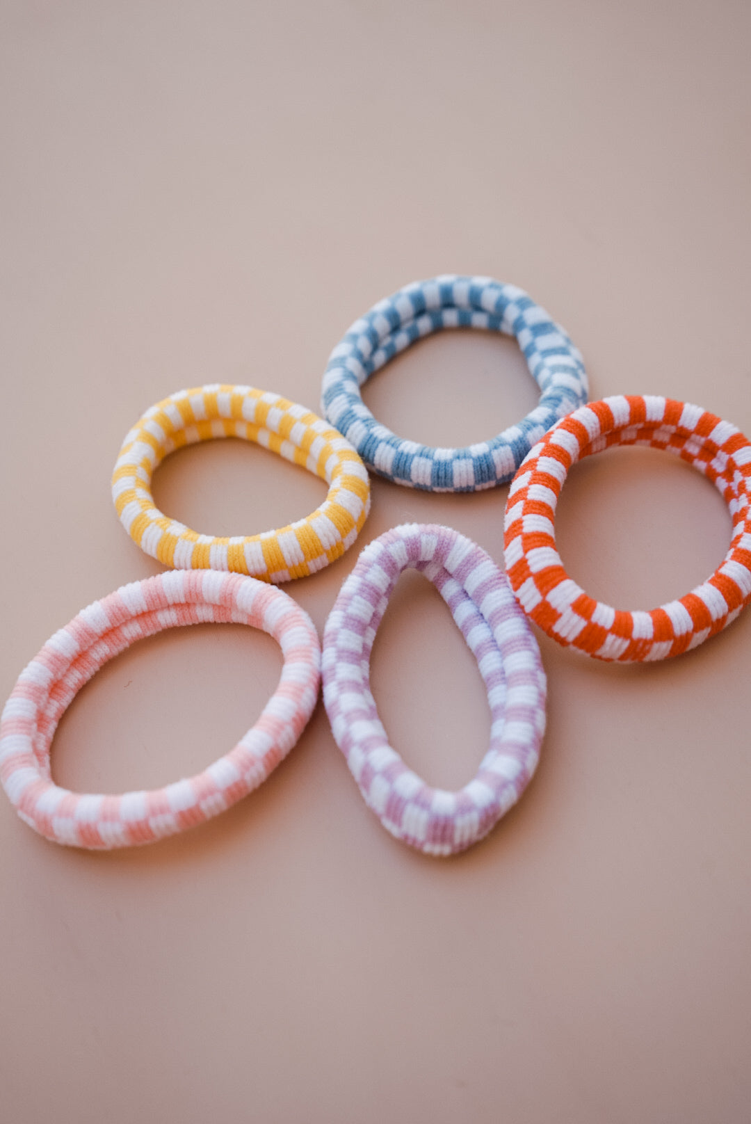 neon checker medium hold hair ties (5 color options)