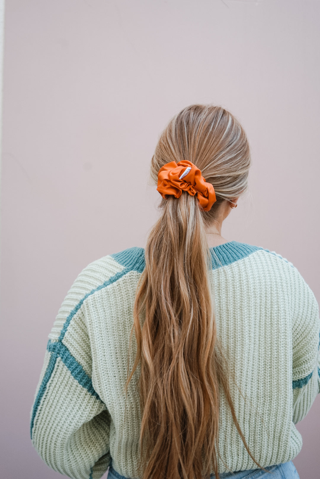 orange silk charmeuse oversized scrunchie