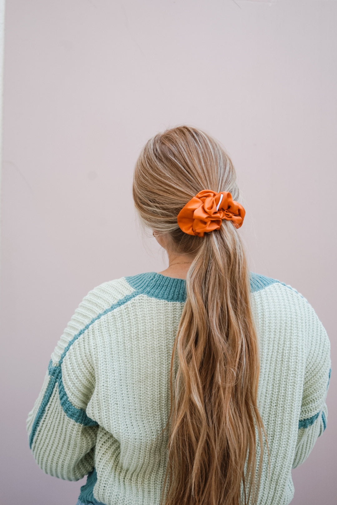 orange silk charmeuse oversized scrunchie