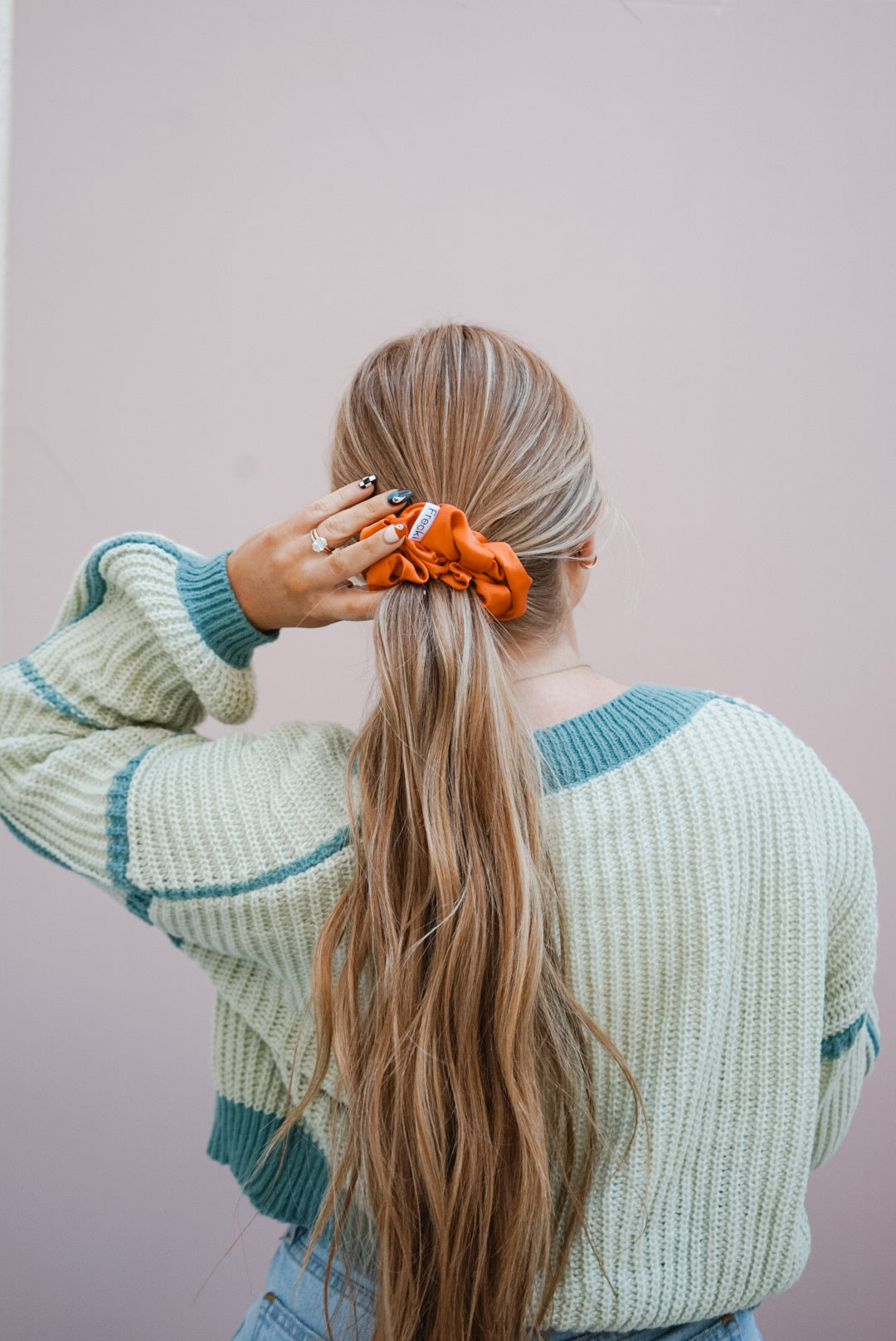 orange silk charmeuse oversized scrunchie