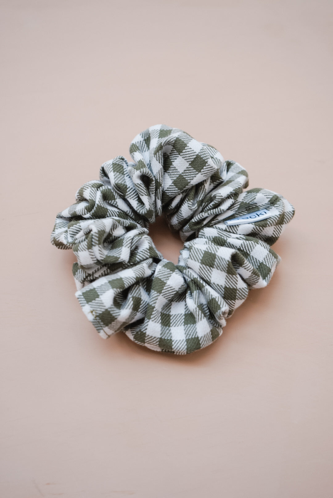 green plaid oversized scrunchie