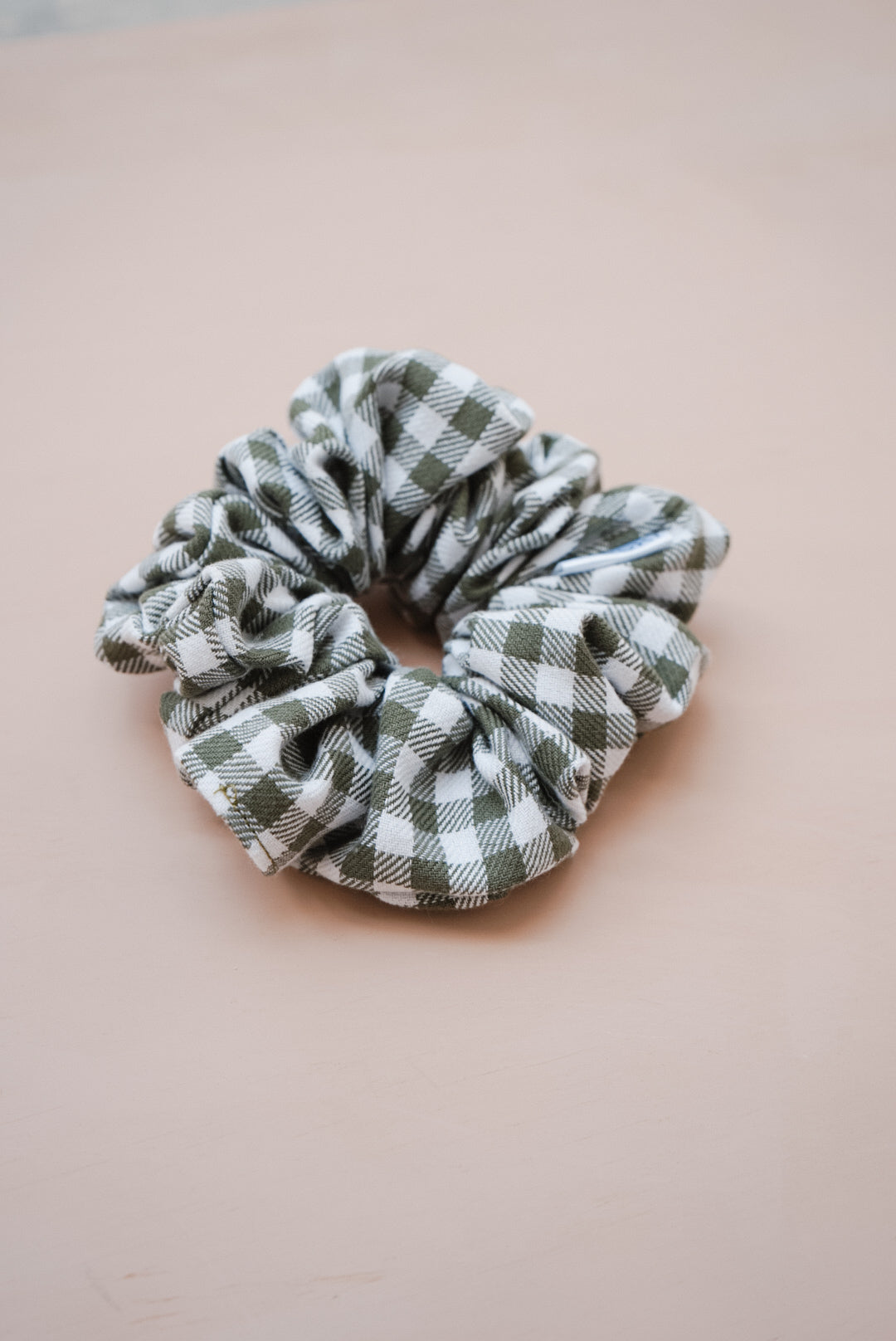 green plaid oversized scrunchie