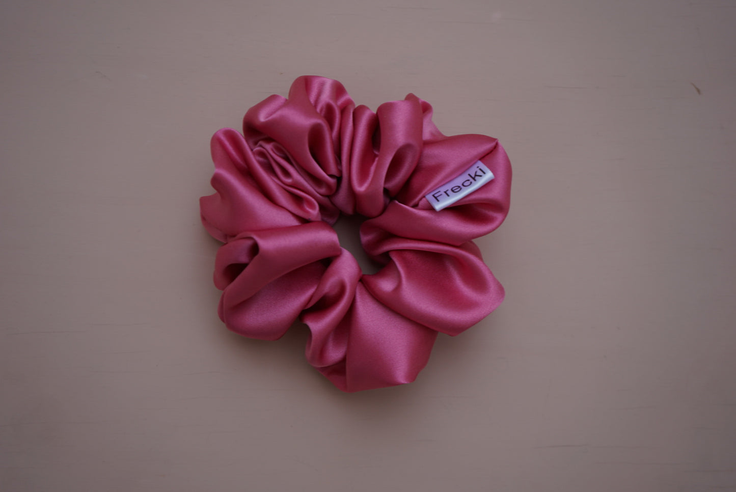 bright pink silk charmeuse oversized scrunchie