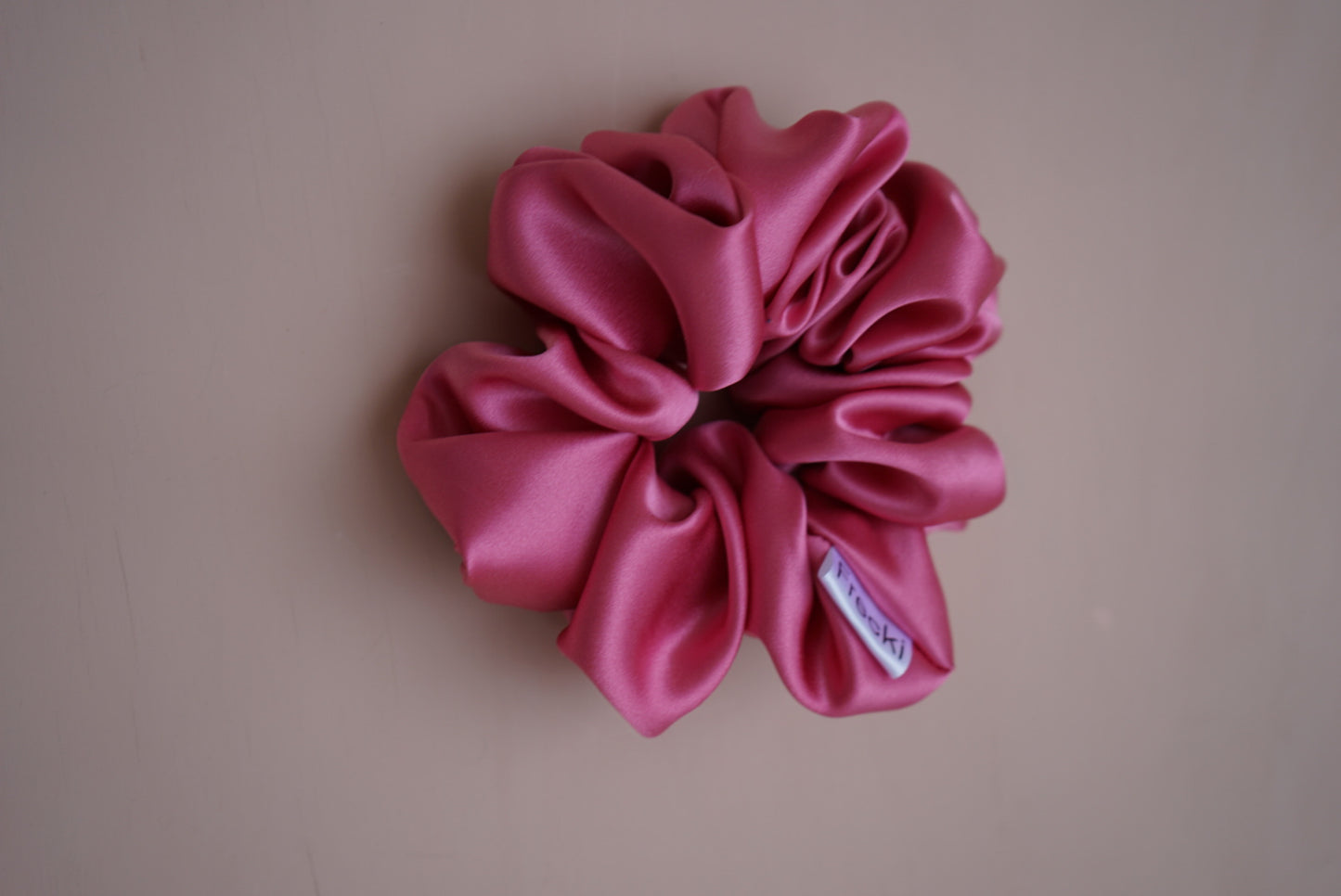 bright pink silk charmeuse oversized scrunchie