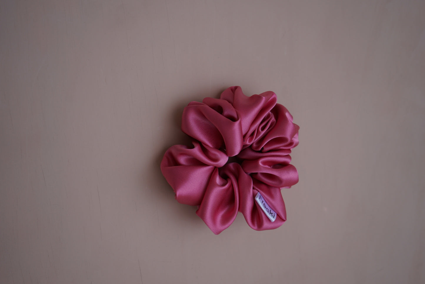 bright pink silk charmeuse oversized scrunchie