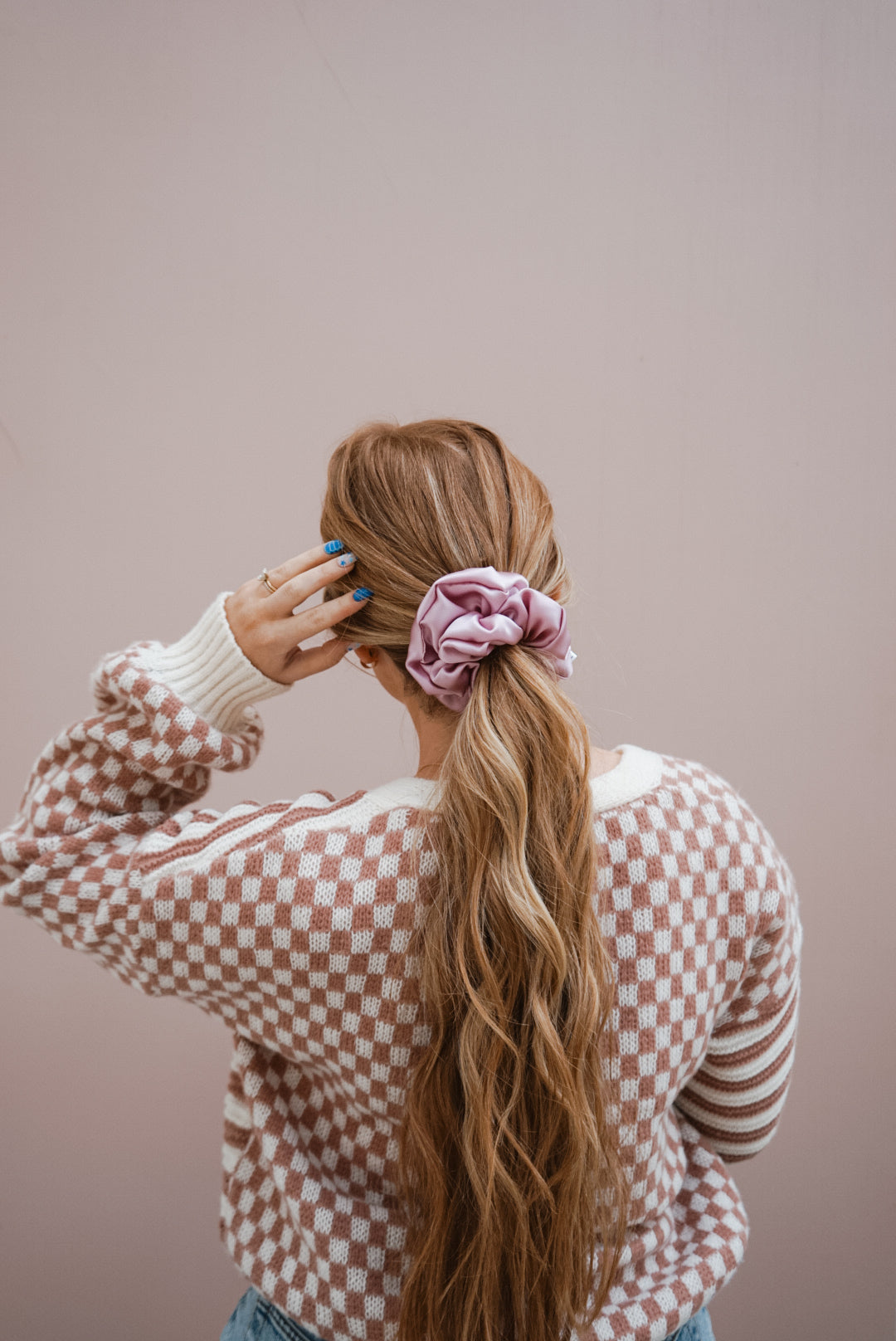 be mine orchid silk charmeuse oversized scrunchie