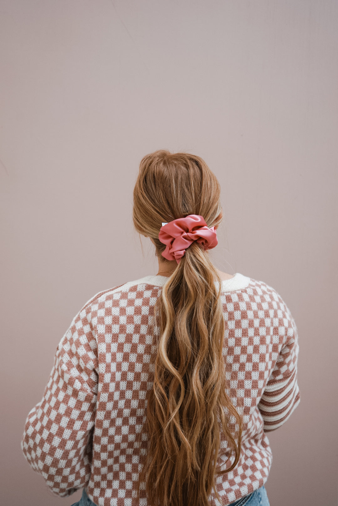 bright pink silk charmeuse oversized scrunchie