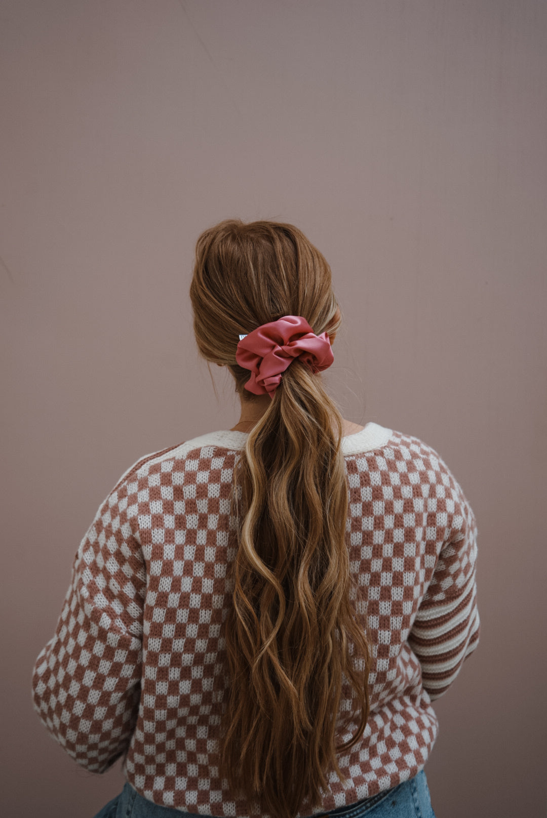 bright pink silk charmeuse oversized scrunchie