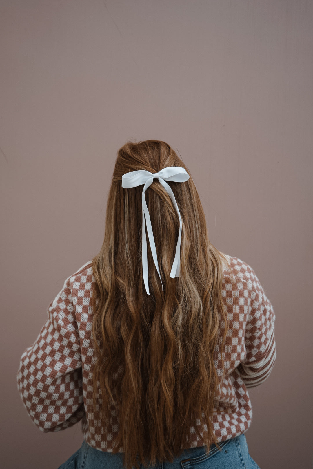 luv ya white silk bow