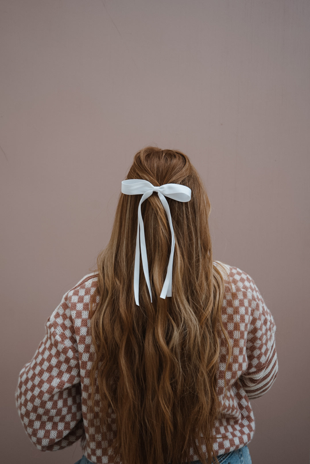 luv ya white silk bow