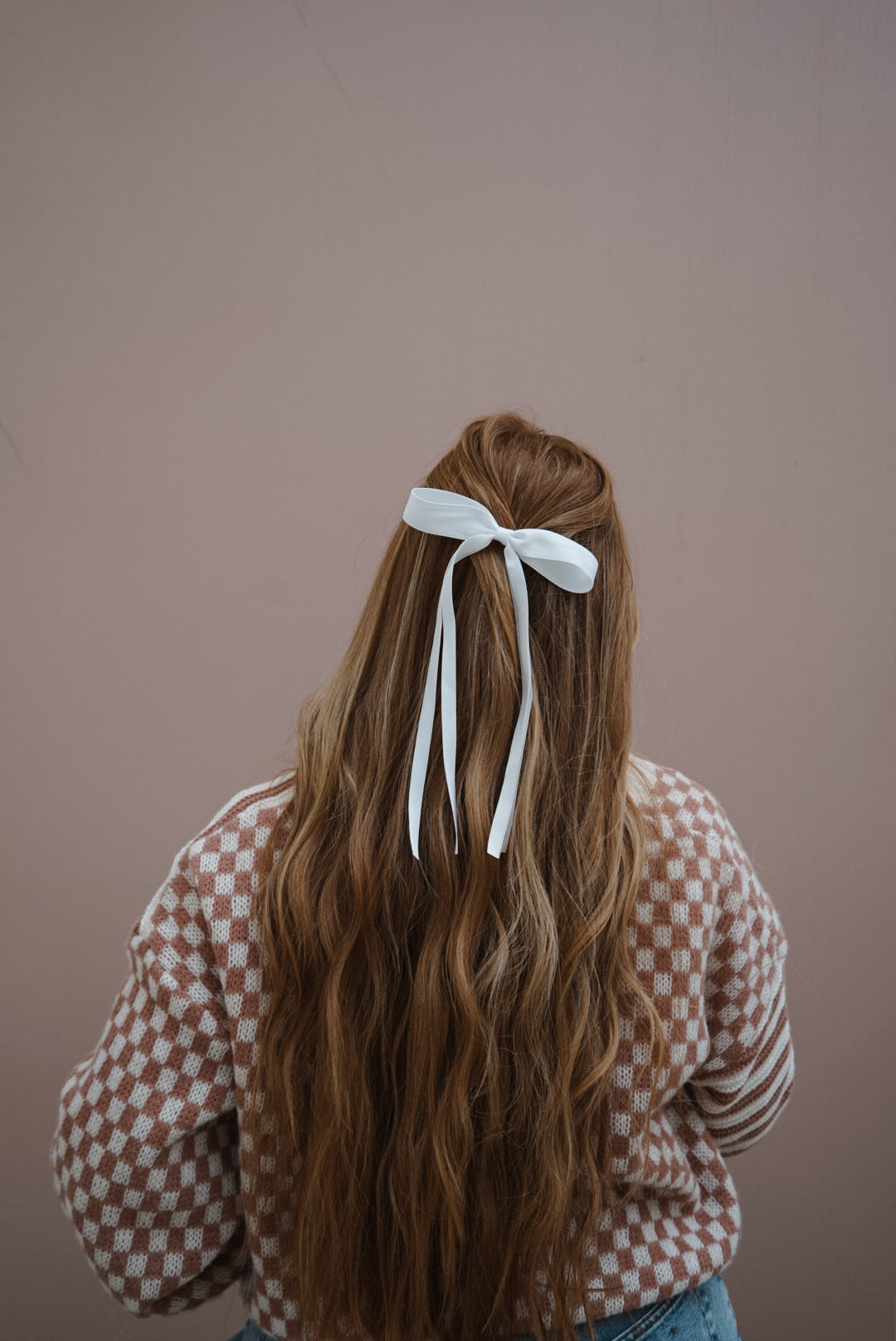 luv ya white silk bow