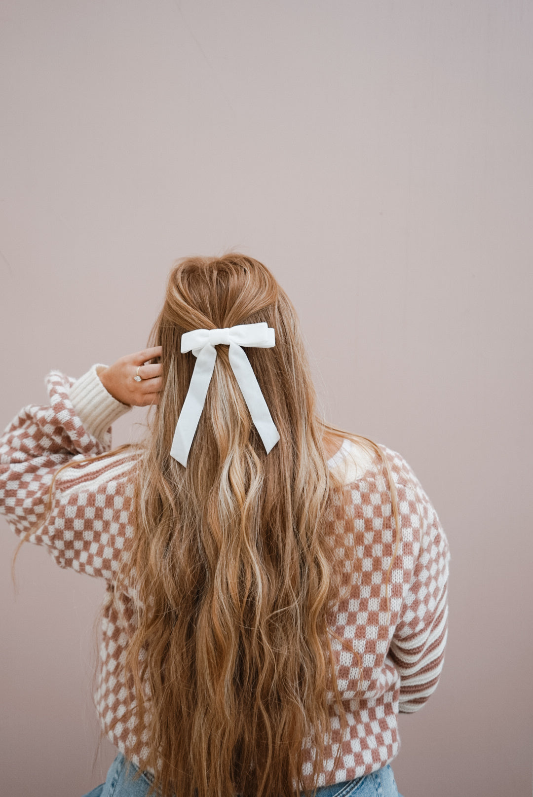 true love white velvet bow