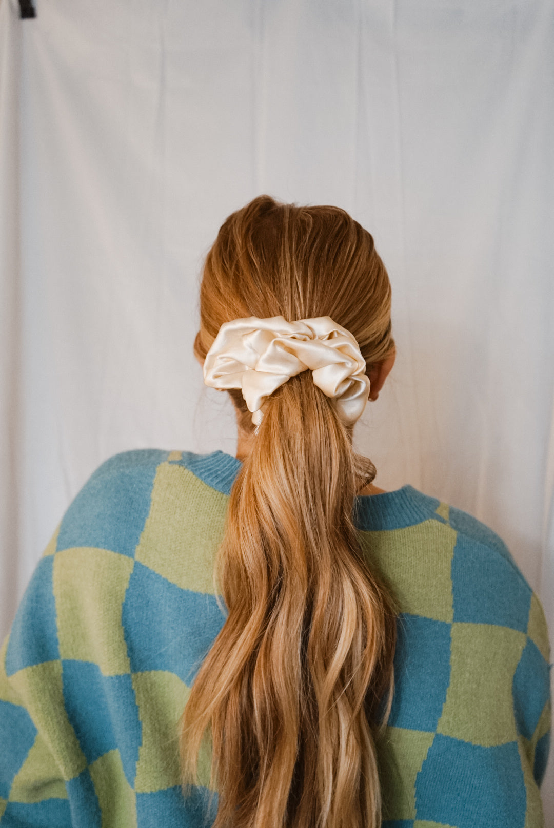 champagne silk charmeuse oversized scrunchies