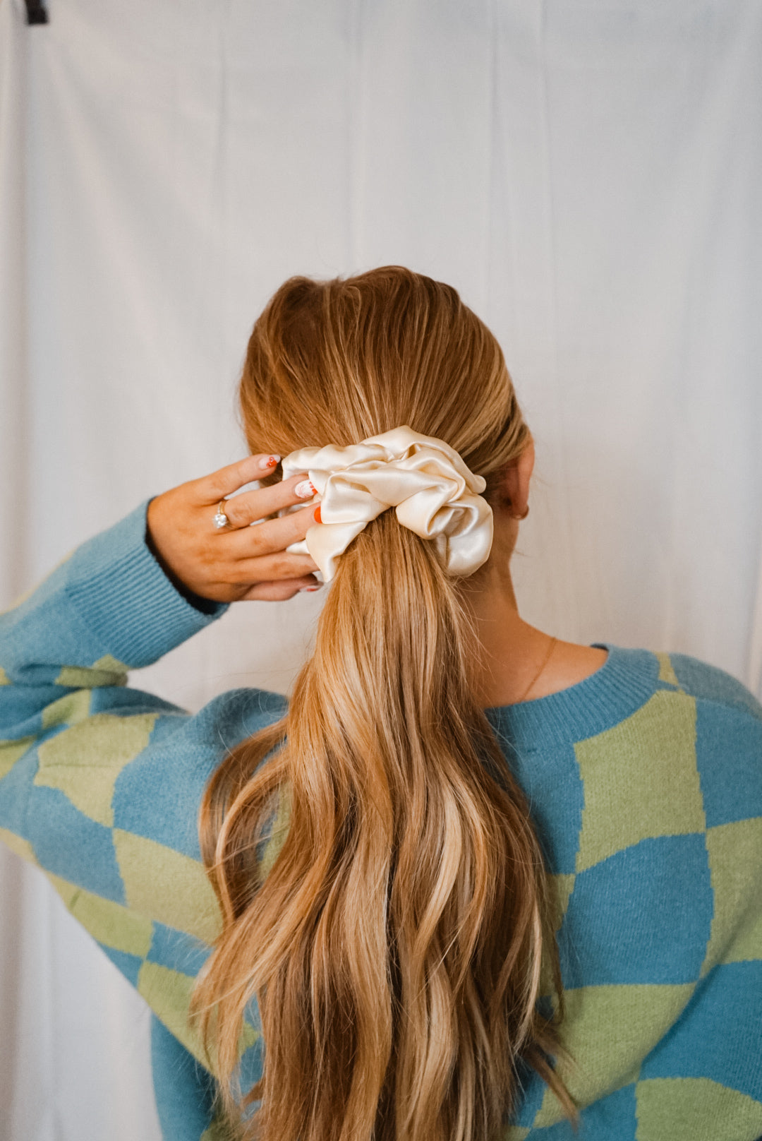 champagne silk charmeuse oversized scrunchies