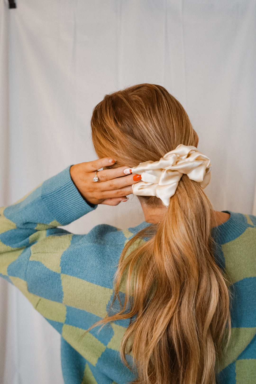 champagne silk charmeuse oversized scrunchies