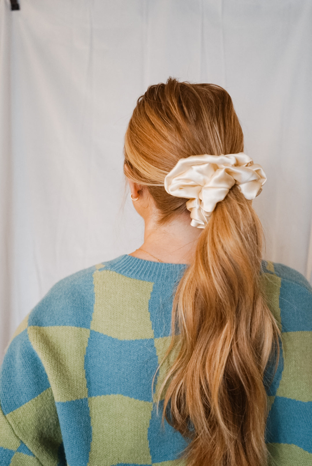 champagne silk charmeuse oversized scrunchies