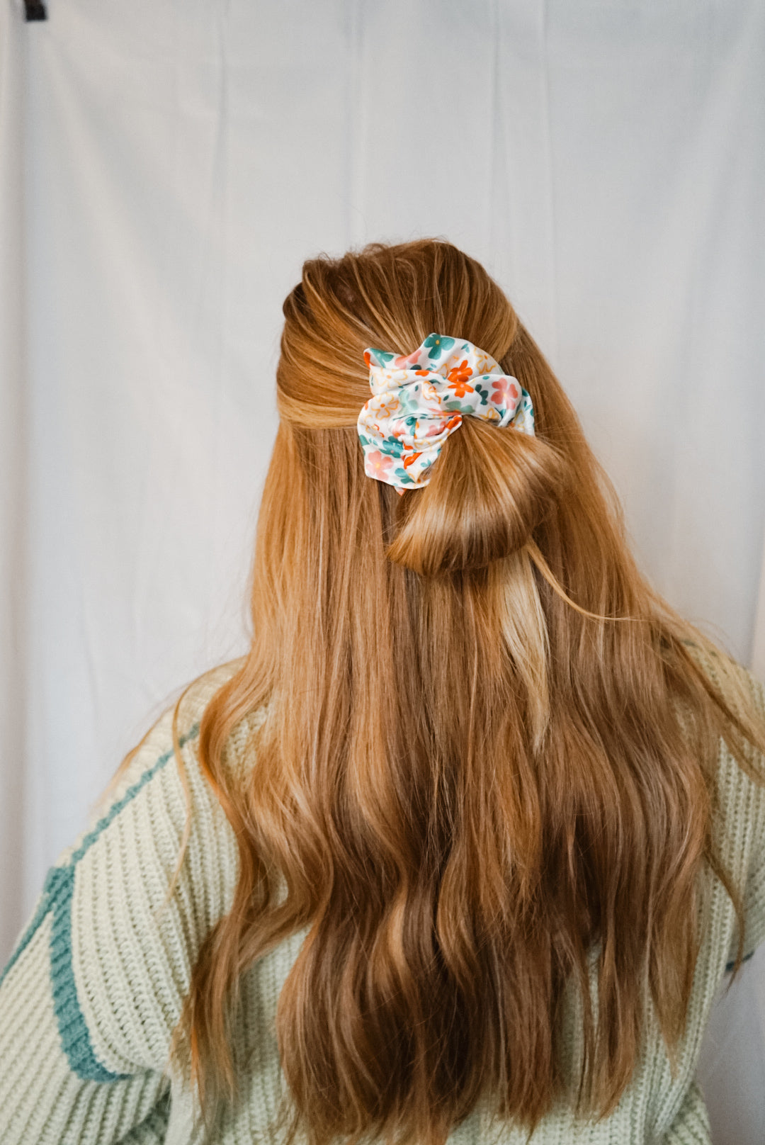 flower power silk charmeuse oversized scrunchie