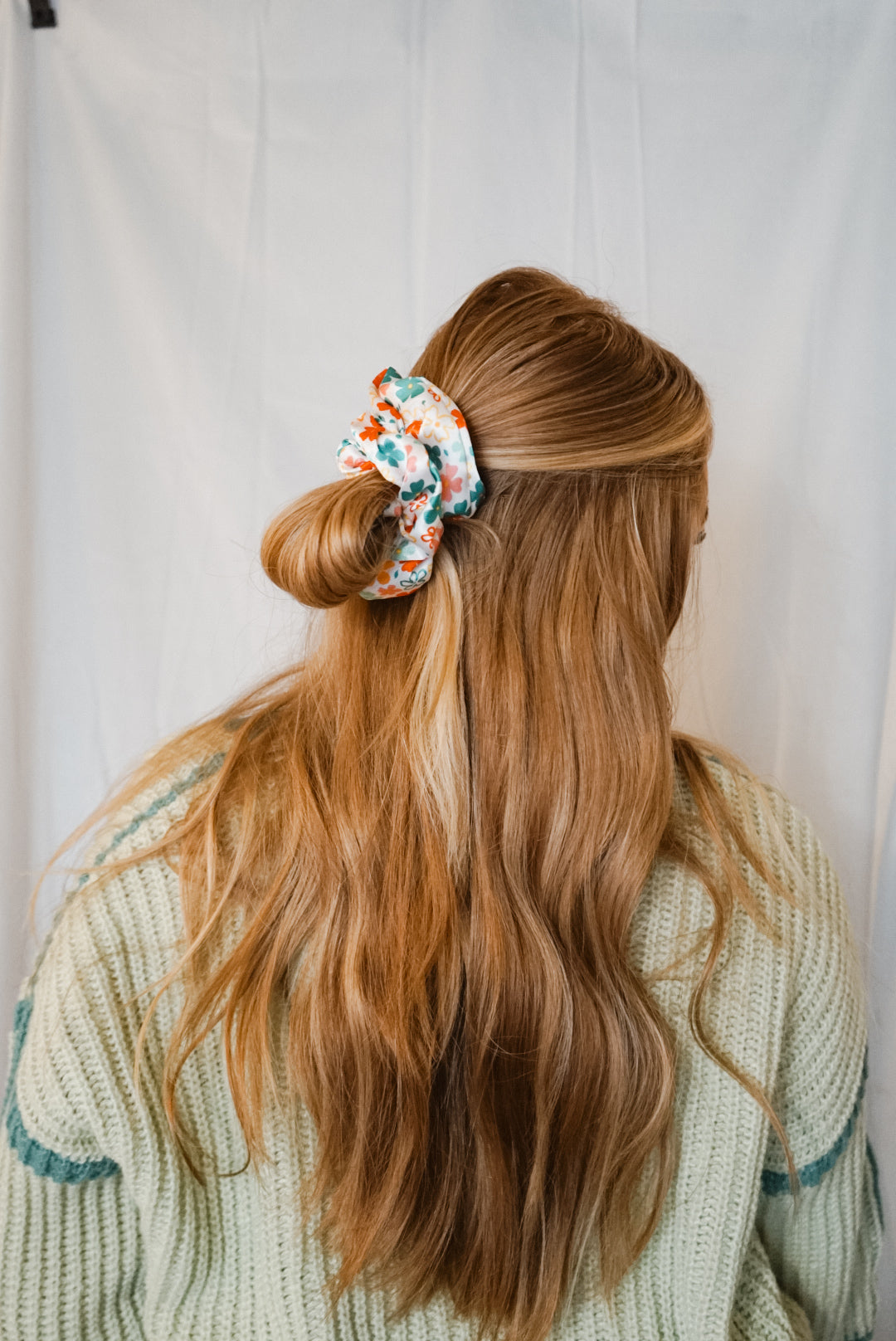 flower power silk charmeuse oversized scrunchie