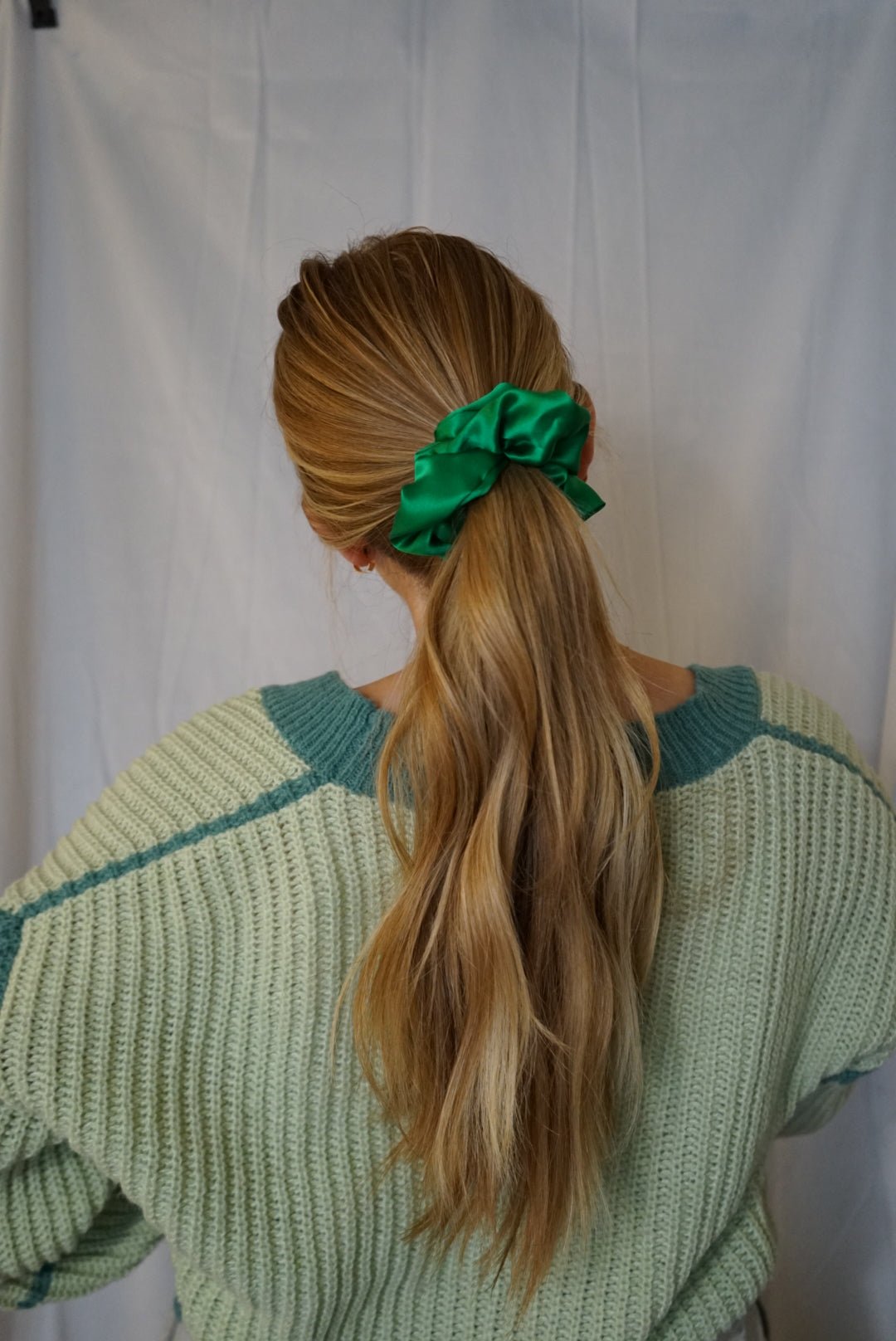 emerald girl silk charmeuse oversized scrunchie