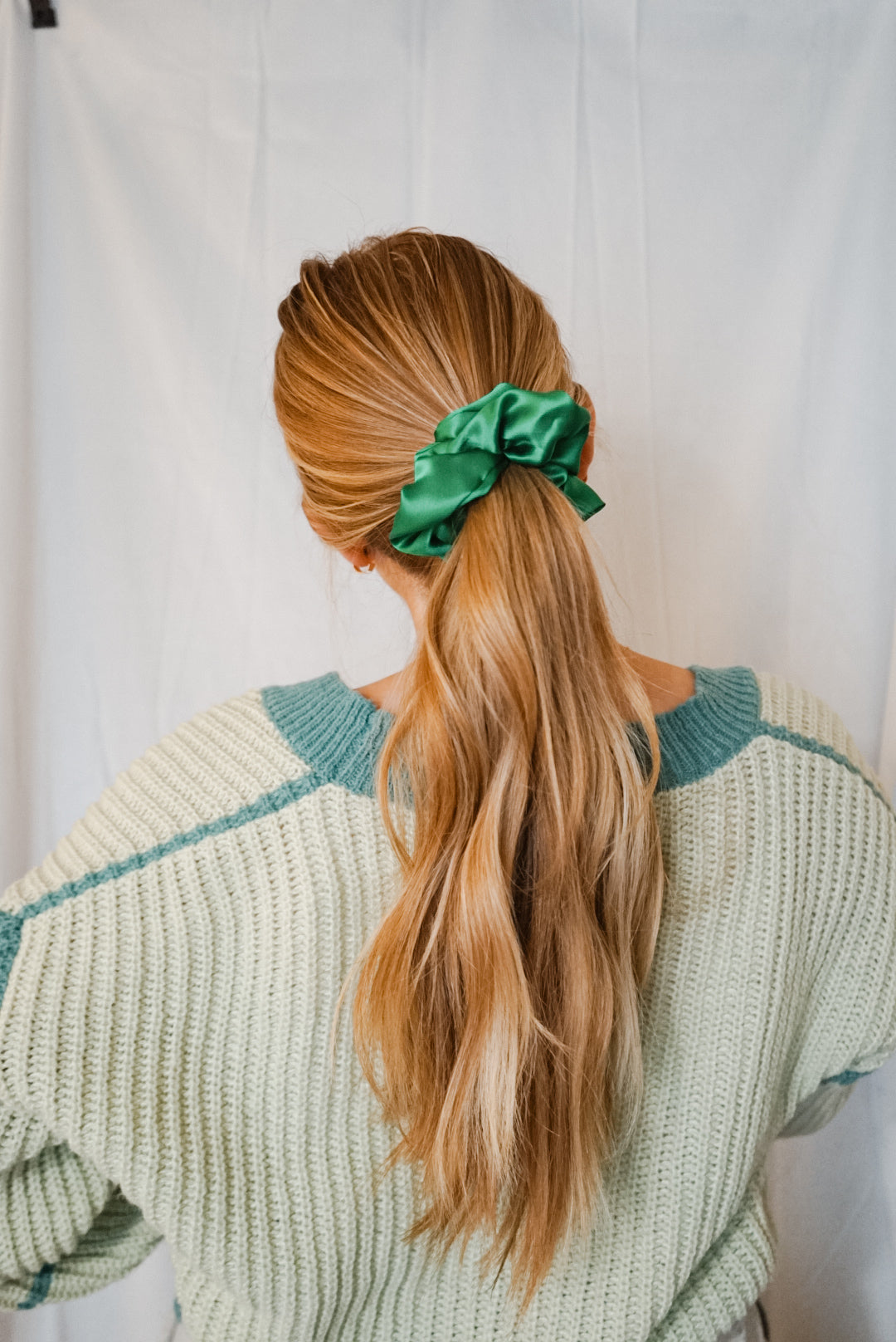 emerald girl silk charmeuse oversized scrunchie