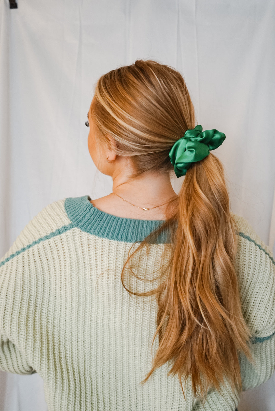 emerald girl silk charmeuse oversized scrunchie