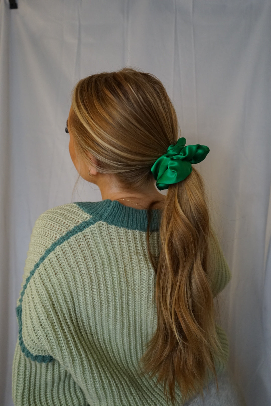 emerald girl silk charmeuse oversized scrunchie