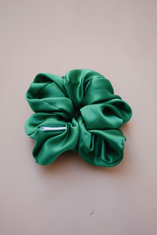 emerald girl silk charmeuse oversized scrunchie