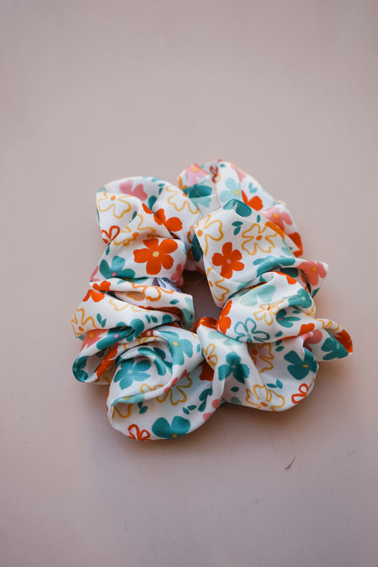 flower power silk charmeuse oversized scrunchie