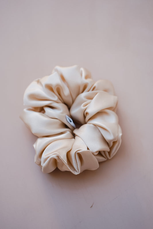 champagne silk charmeuse oversized scrunchies