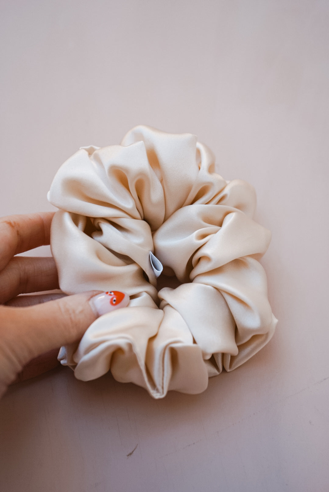 champagne silk charmeuse oversized scrunchies