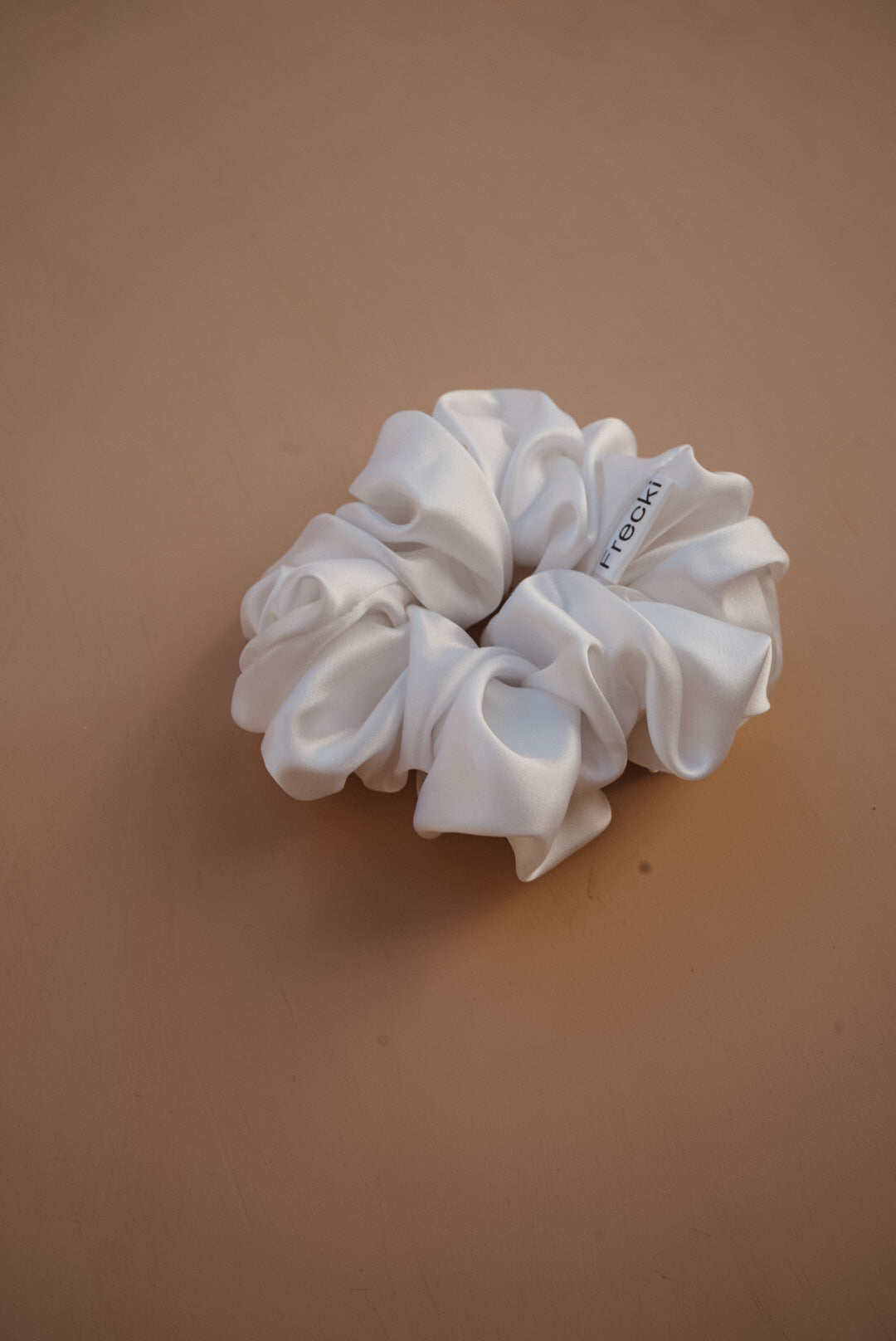 white silk oversized scrunchie