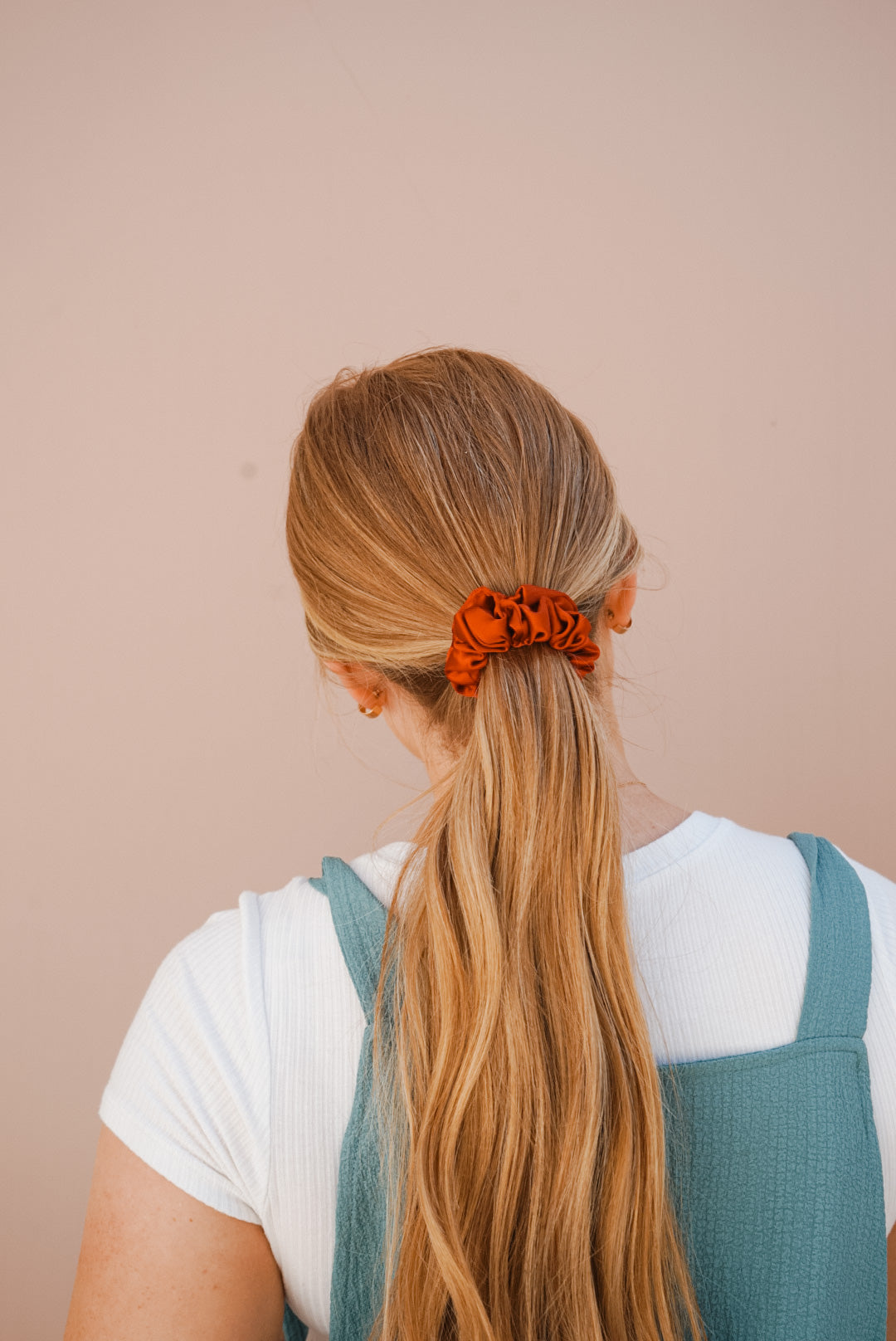 firecracker red silk skinny scrunchie