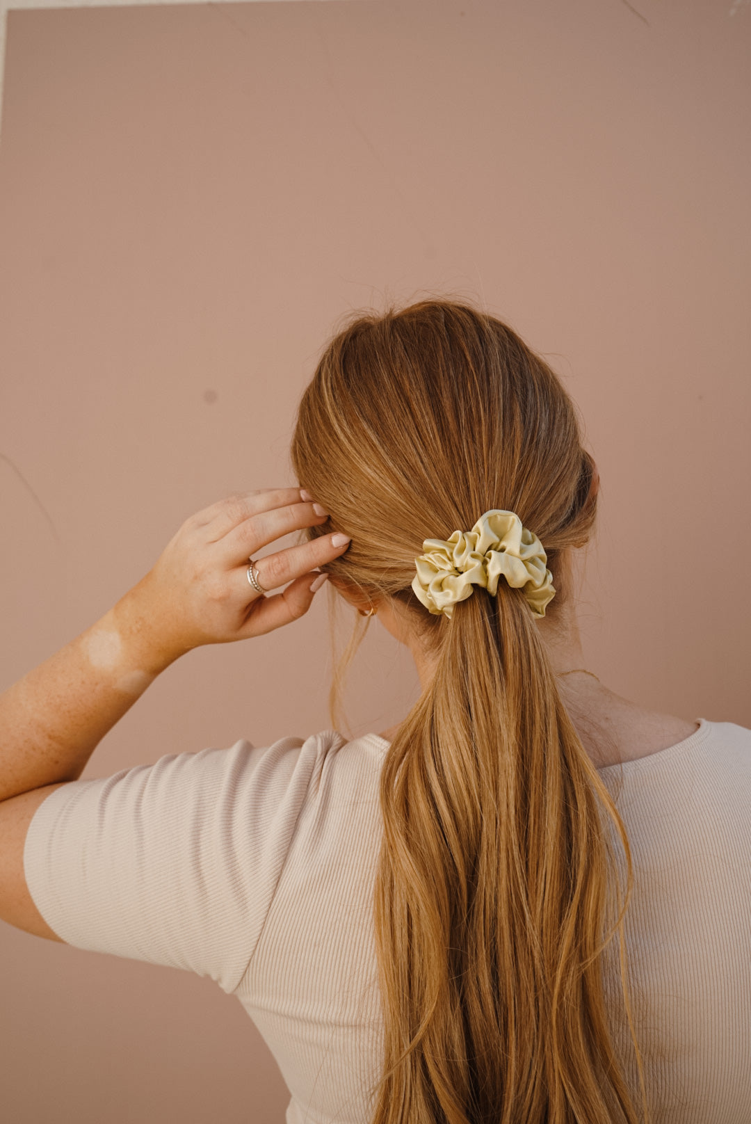 lime skinny silk scrunchie