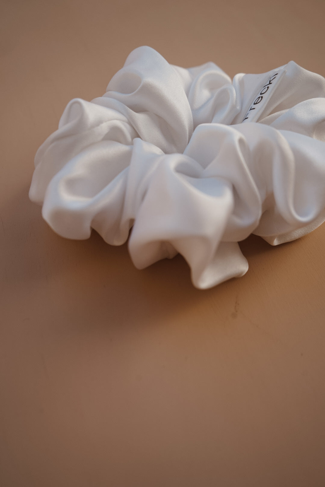 white silk oversized scrunchie