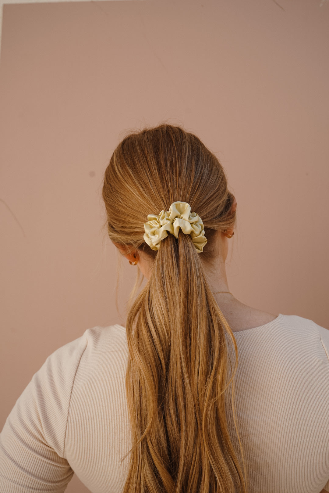 lime skinny silk scrunchie