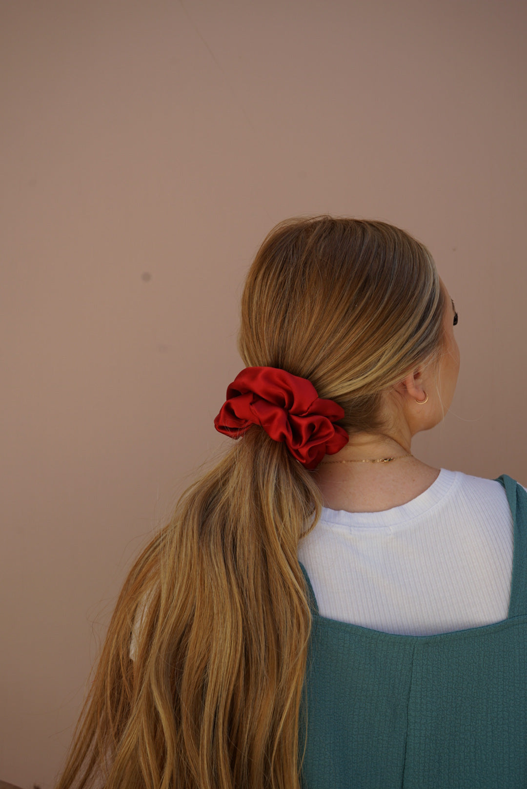 firecracker red silk oversized scrunchie