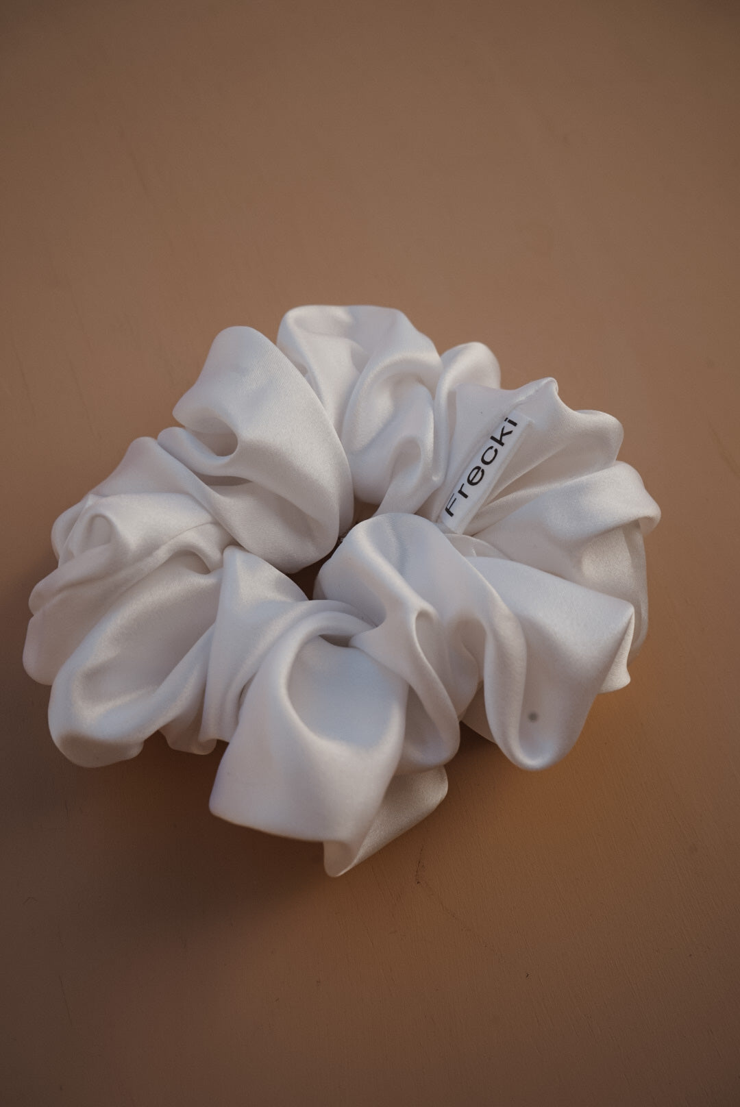 white silk oversized scrunchie