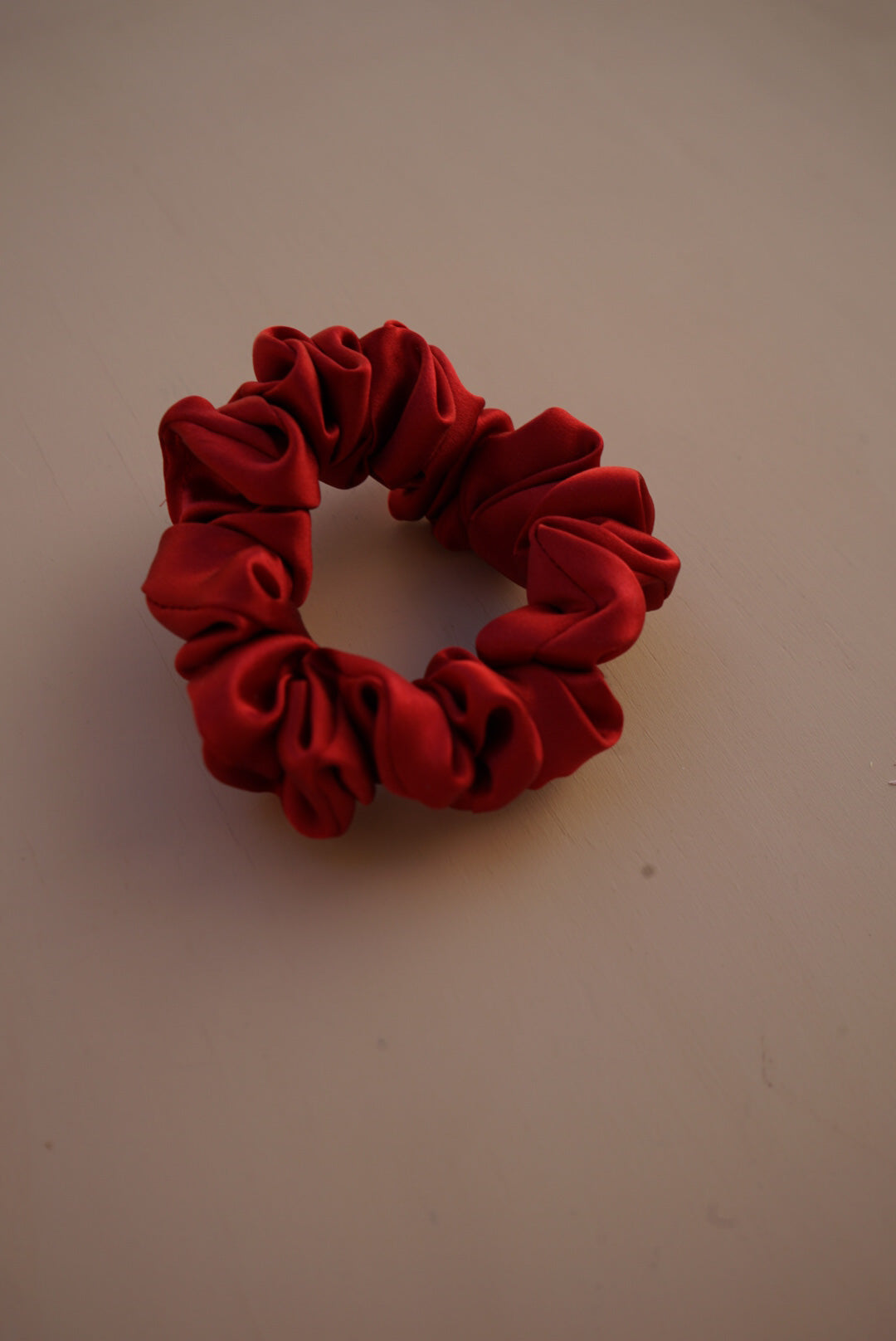 firecracker red silk skinny scrunchie