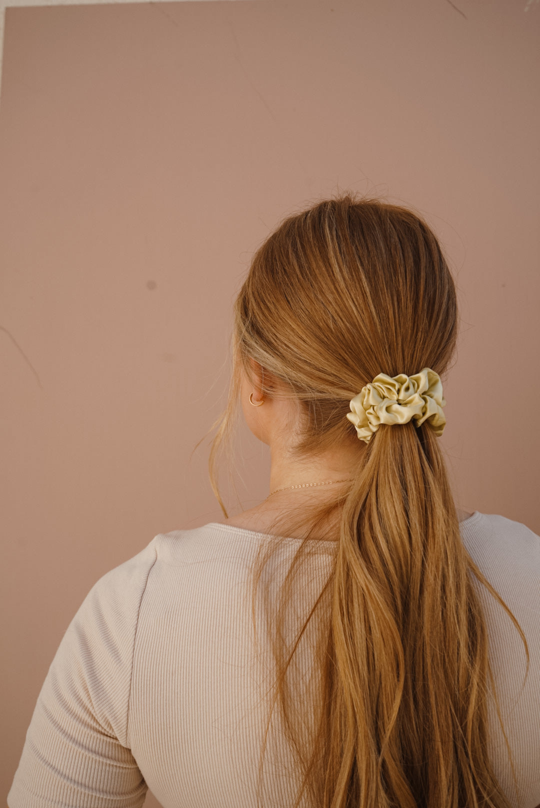 lime skinny silk scrunchie