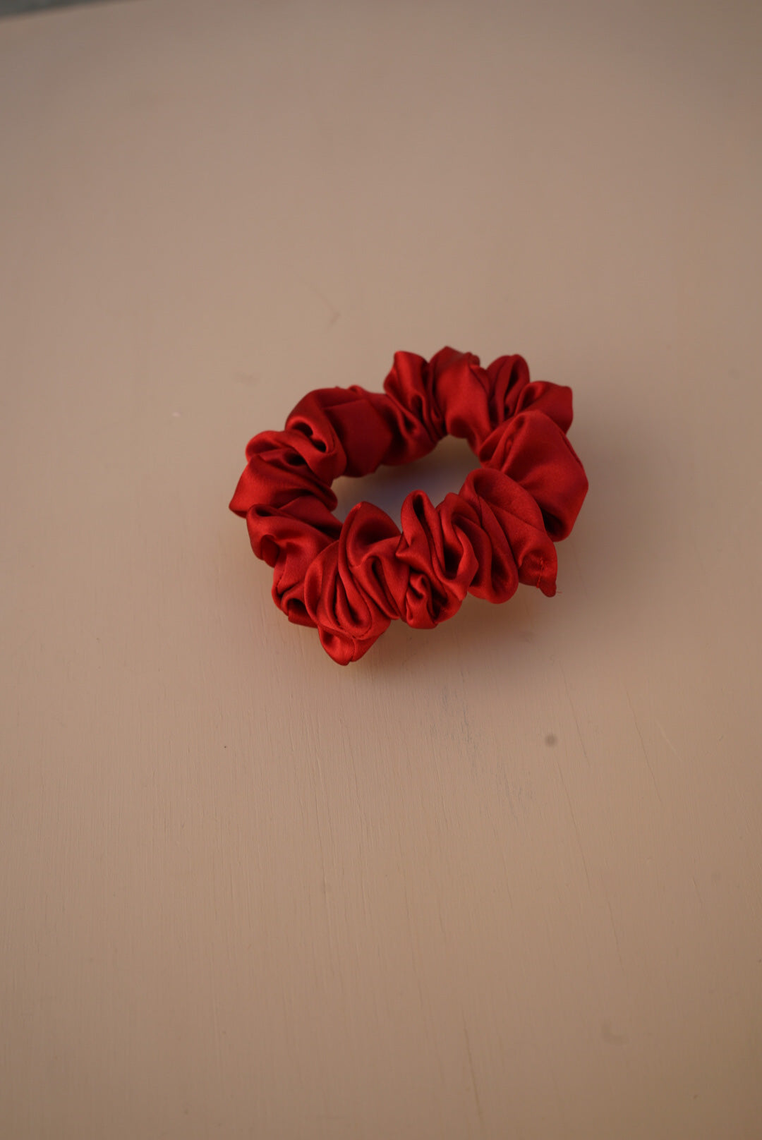 firecracker red silk skinny scrunchie