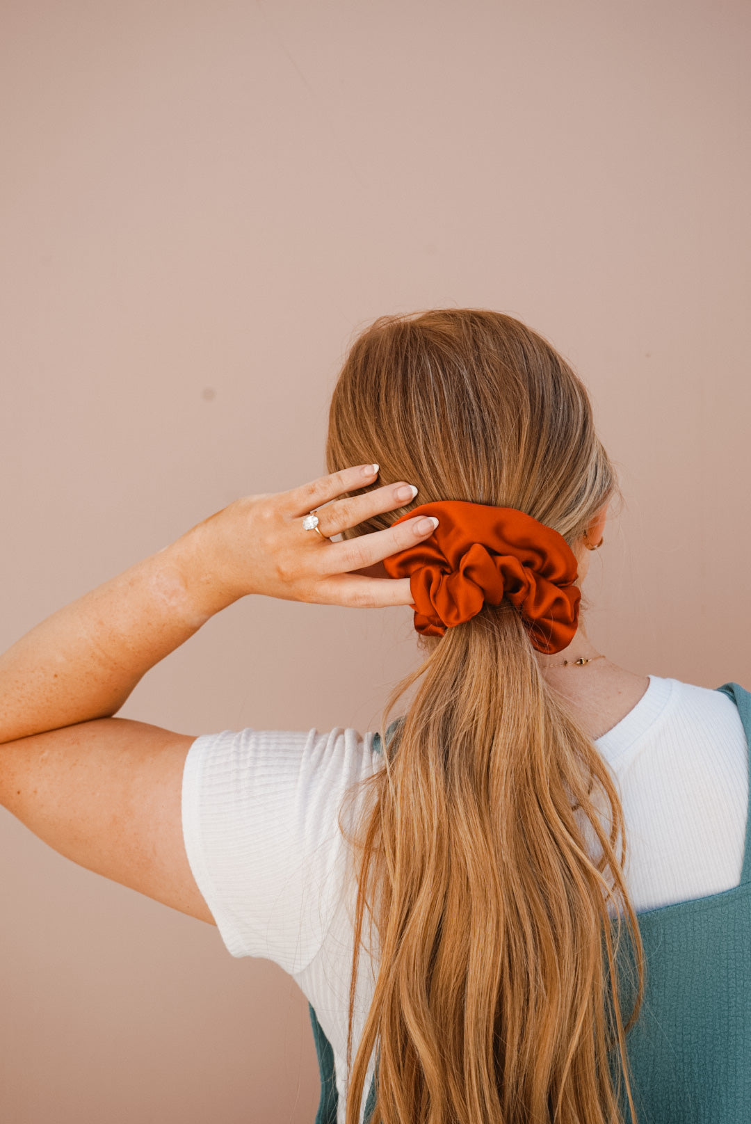 firecracker red silk oversized scrunchie