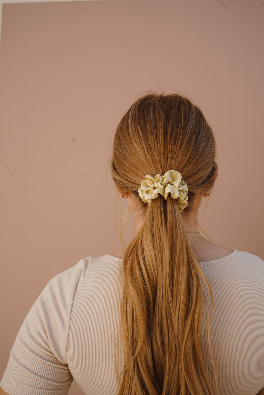 lime skinny silk scrunchie