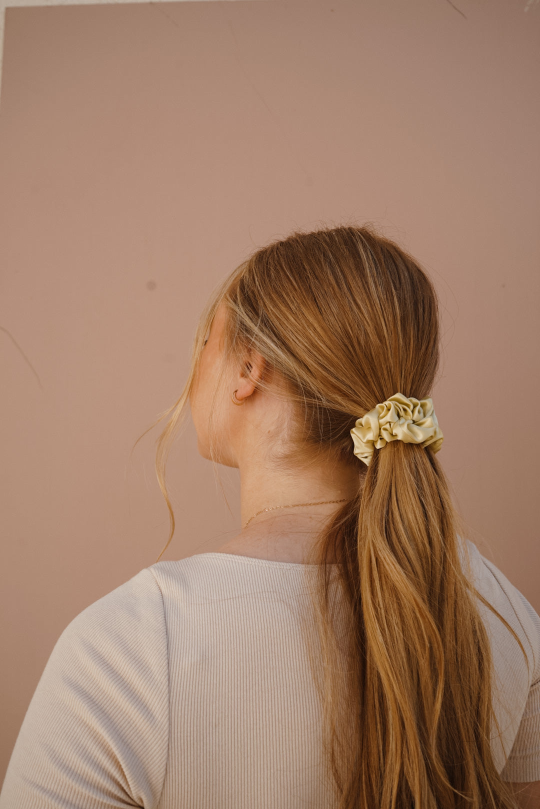 lime skinny silk scrunchie