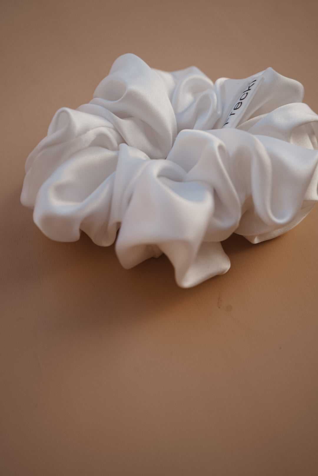 white silk oversized scrunchie