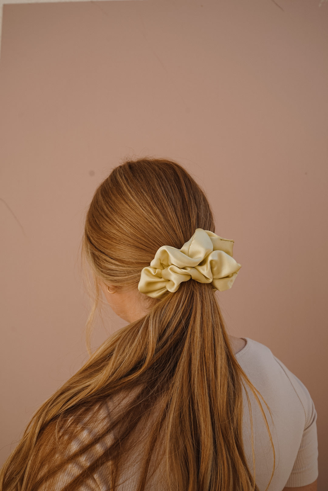 lime oversized silk scrunchie