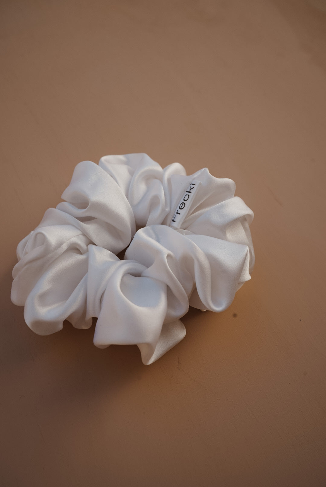 white silk oversized scrunchie