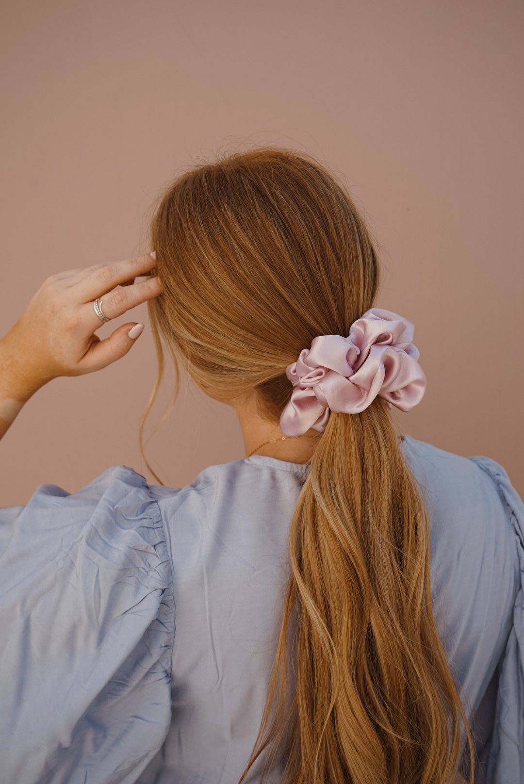 lavender silk oversized scrunchie