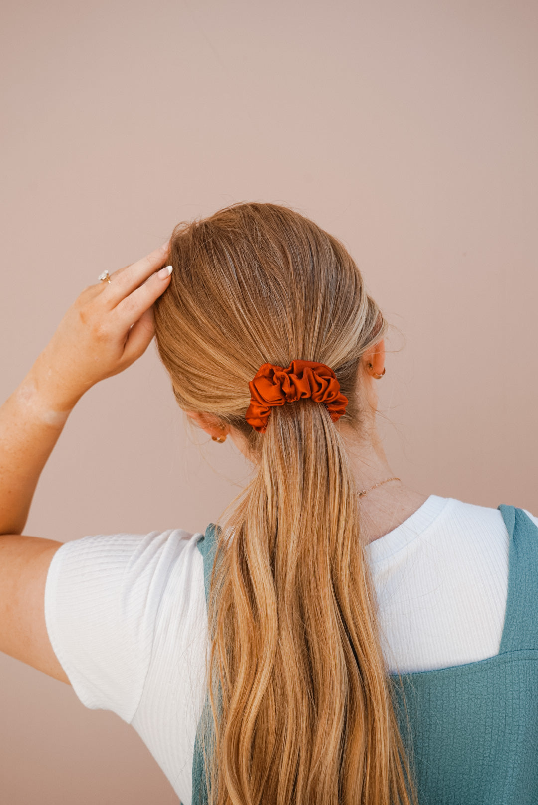 firecracker red silk skinny scrunchie