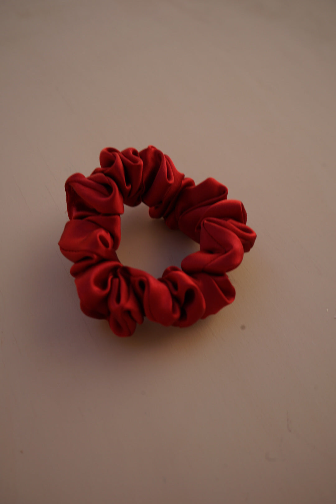 firecracker red silk skinny scrunchie