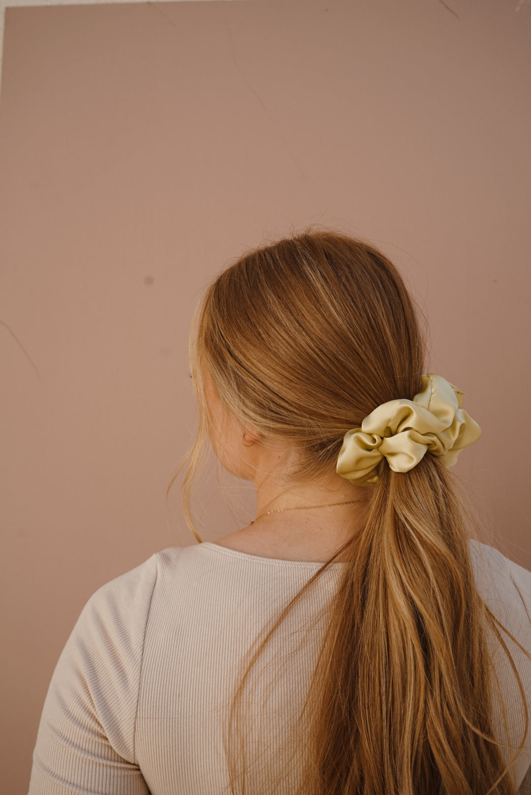 lime oversized silk scrunchie